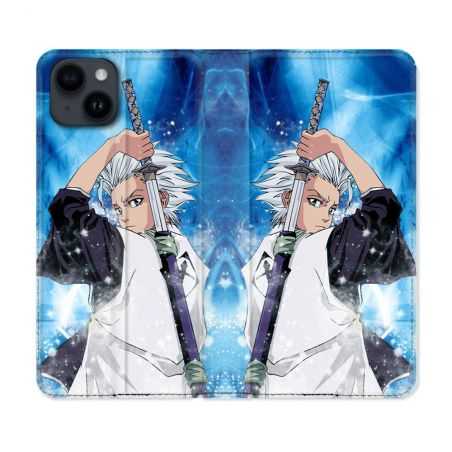 Housse Cuir Portefeuille Pour Iphone 15 (6,1) Manga Bleach Hitsugaya