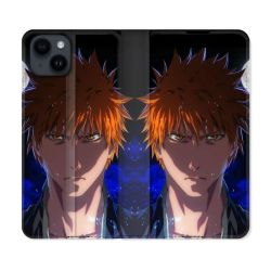 Housse Cuir Portefeuille Pour Iphone 15 (6,1) Manga Bleach Ichigo