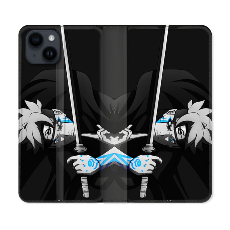 Housse Cuir Portefeuille Pour Iphone 15 (6,1) Manga Boruto Epée