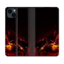 Housse Cuir Portefeuille Pour Iphone 15 (6,1) Manga Demon Slayer Electric