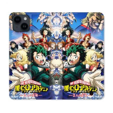 Housse Cuir Portefeuille Pour Iphone 15 (6,1) Manga My Hero Academia Affiche