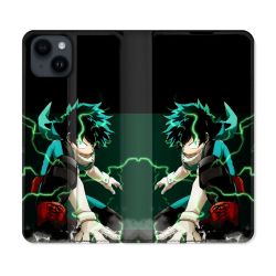 Housse Cuir Portefeuille Pour Iphone 15 (6,1) Manga My Hero Academia Deku