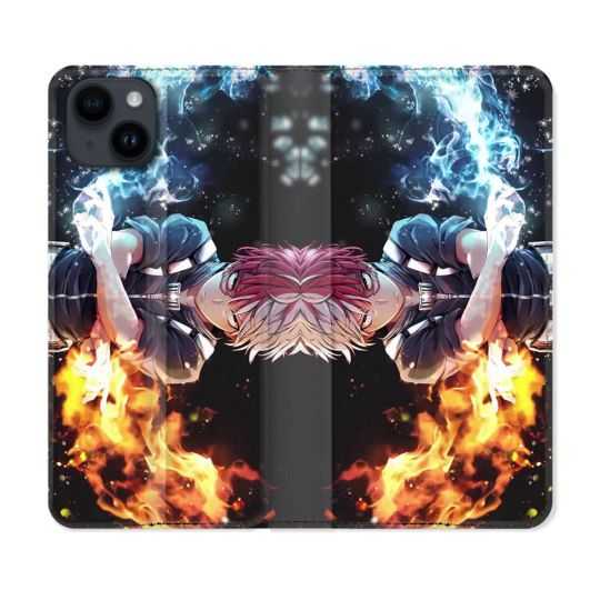 Housse Cuir Portefeuille Pour Iphone 15 (6,1) Manga My Hero Academia Shoto