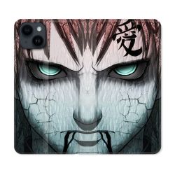 Housse Cuir Portefeuille Pour Iphone 15 (6,1) Manga Naruto Gaara
