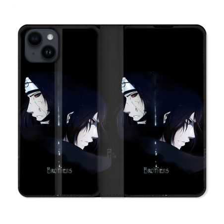 Housse Cuir Portefeuille Pour Iphone 15 (6,1) Manga Naruto Sasuke Itachi