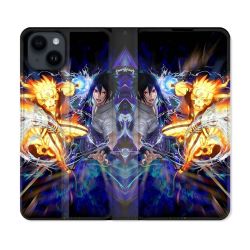 Housse Cuir Portefeuille Pour Iphone 15 (6,1) Manga Naruto VS