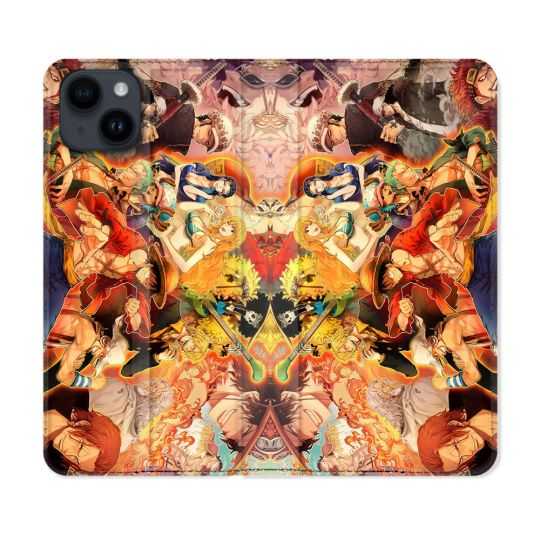 Housse Cuir Portefeuille Pour Iphone 15 (6,1) Manga One Piece Nakama
