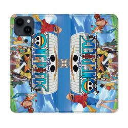 Housse Cuir Portefeuille Pour Iphone 15 (6,1) Manga One Piece Sunny