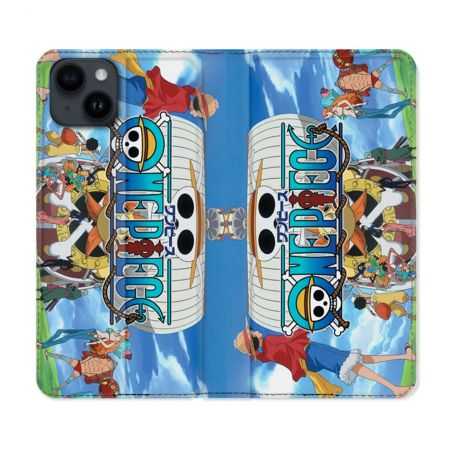 Housse Cuir Portefeuille Pour Iphone 15 (6,1) Manga One Piece Sunny