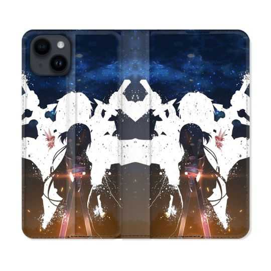 Housse Cuir Portefeuille Pour Iphone 15 (6,1) Manga SAO sword Art Online Asuna