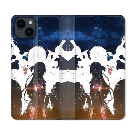 Housse Cuir Portefeuille Pour Iphone 15 (6,1) Manga SAO sword Art Online Asuna