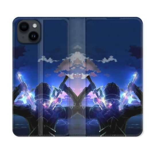 Housse Cuir Portefeuille Pour Iphone 15 (6,1) Manga SAO sword Art Online Epee