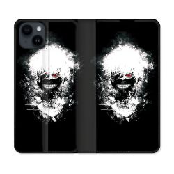 Housse Cuir Portefeuille Pour Iphone 15 (6,1) Manga Tokyo Ghoul Kaneki Tag