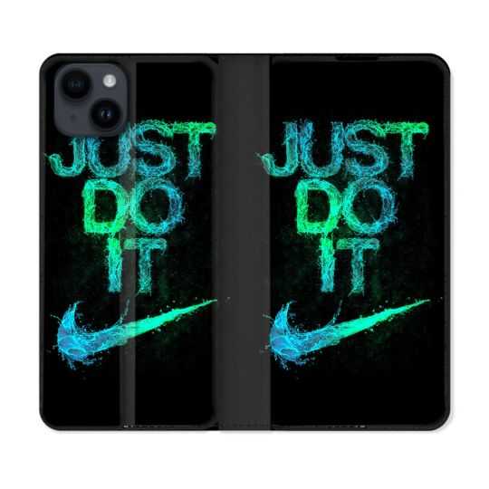 Housse Cuir Portefeuille Pour Iphone 15 (6,1) Nike Just Do It