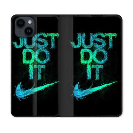 Housse Cuir Portefeuille Pour Iphone 15 (6,1) Nike Just Do It