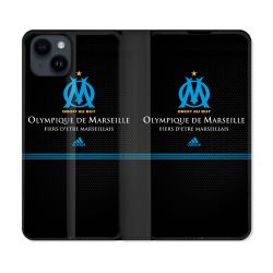Housse Cuir Portefeuille Pour Iphone 15 (6,1) Olympique Marseille OM Fier etre Marseillais