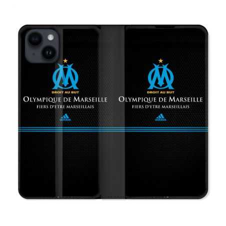 Housse Cuir Portefeuille Pour Iphone 15 (6,1) Olympique Marseille OM Fier etre Marseillais
