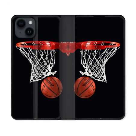 Housse Cuir Portefeuille Pour Iphone 15 (6,1) Sport Basket Panier