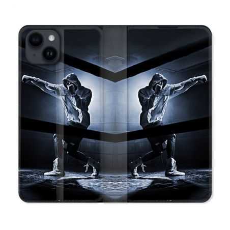 Housse Cuir Portefeuille Pour Iphone 15 (6,1) Sport Boxe Poing