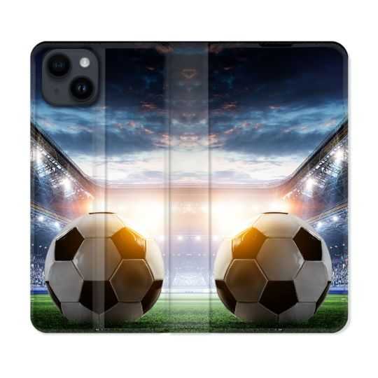 Housse Cuir Portefeuille Pour Iphone 15 (6,1) Sport Football Stade