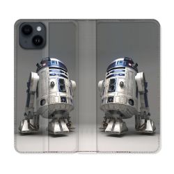 Housse Cuir Portefeuille Pour Iphone 15 (6,1) Star Wars - R2D2