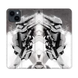 Housse Cuir Portefeuille Pour Iphone 15 (6,1) Star Wars - Trooper