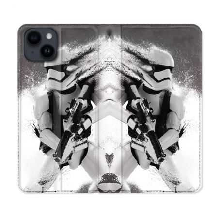 Housse Cuir Portefeuille Pour Iphone 15 (6,1) Star Wars - Trooper