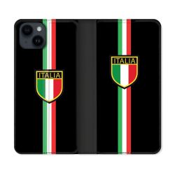 Housse Cuir Portefeuille Pour Iphone 15 (6,1) Voyage Italie 3 Noir