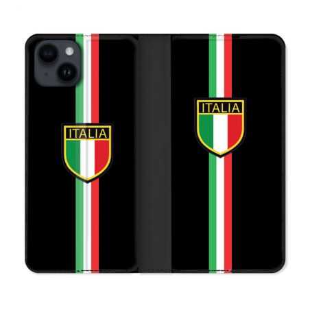 Housse Cuir Portefeuille Pour Iphone 15 (6,1) Voyage Italie 3 Noir