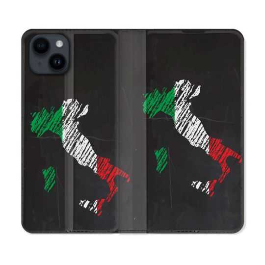 Housse Cuir Portefeuille Pour Iphone 15 (6,1) Voyage Italie Botte