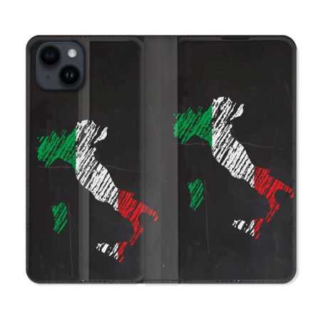 Housse Cuir Portefeuille Pour Iphone 15 (6,1) Voyage Italie Botte