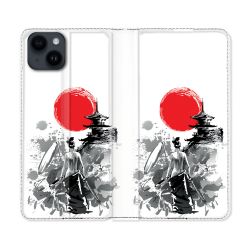 Housse Cuir Portefeuille Pour Iphone 15 (6,1) Voyage Japon Femme