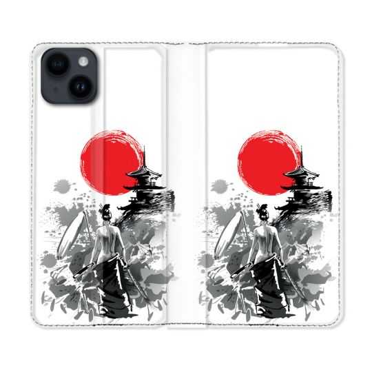 Housse Cuir Portefeuille Pour Iphone 15 (6,1) Voyage Japon Femme