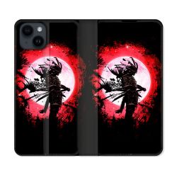 Housse Cuir Portefeuille Pour Iphone 15 (6,1) Voyage Japon Samourai