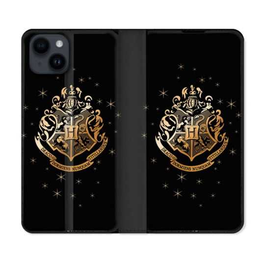 Housse Cuir Portefeuille Pour Iphone 15 Plus (6,7) Harry Potter Poudlard