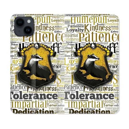 Housse Cuir Portefeuille Pour Iphone 15 Plus (6,7) Harry Potter Poursouffle