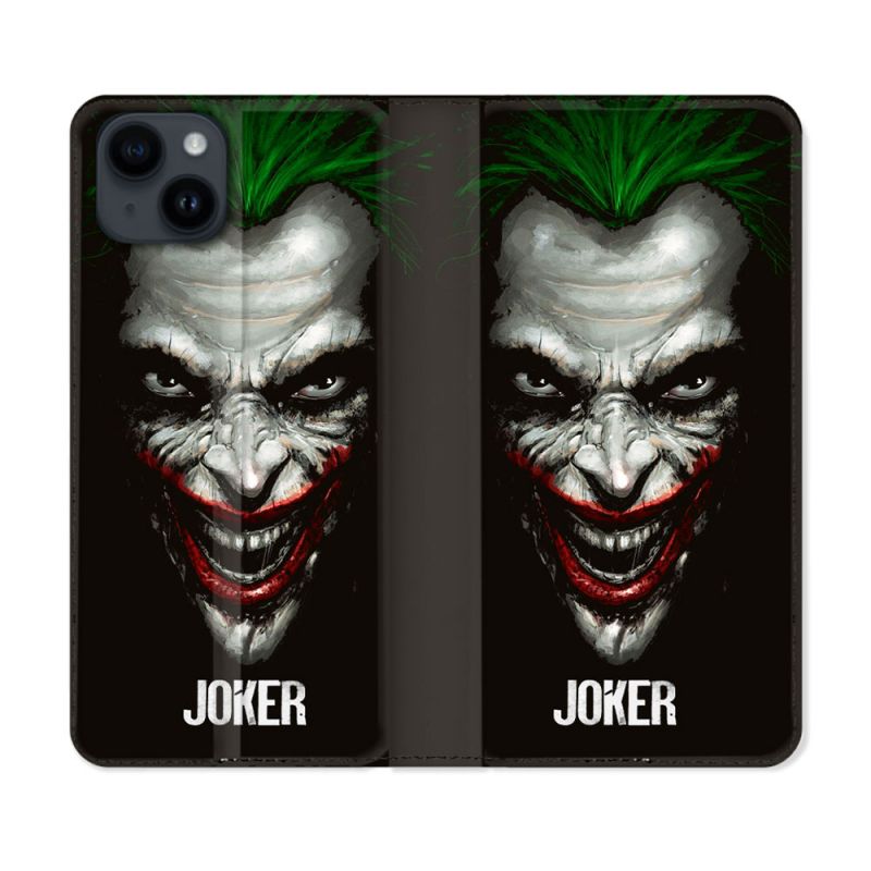 Housse Cuir Portefeuille Pour Iphone 15 Plus (6,7) Joker Noir