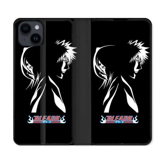 Housse Cuir Portefeuille Pour Iphone 15 Plus (6,7) Manga Bleach Duo
