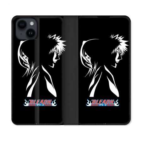 Housse Cuir Portefeuille Pour Iphone 15 Plus (6,7) Manga Bleach Duo