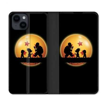 Housse Cuir Portefeuille Pour Iphone 15 Plus (6,7) Manga Dragon Ball Vintage