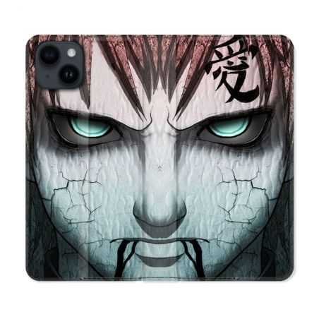 Housse Cuir Portefeuille Pour Iphone 15 Plus (6,7) Manga Naruto Gaara