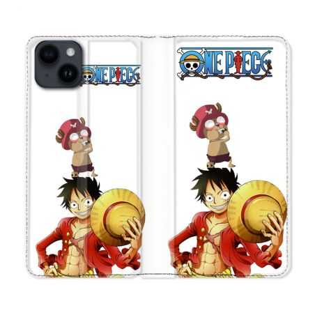 Housse Cuir Portefeuille Pour Iphone 15 Plus (6,7) Manga One Piece Chopper