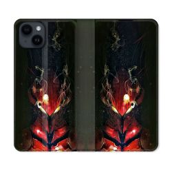 Housse Cuir Portefeuille Pour Iphone 15 Plus (6,7) Manga Solo Leveling Igris