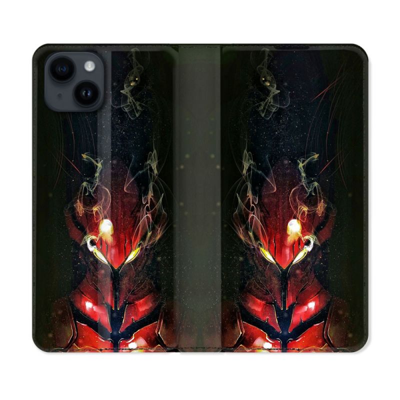 Housse Cuir Portefeuille Pour Iphone 15 Plus (6,7) Manga Solo Leveling Igris