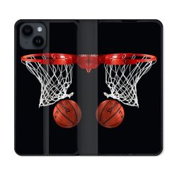 Housse Cuir Portefeuille Pour Iphone 15 Plus (6,7) Sport Basket Panier