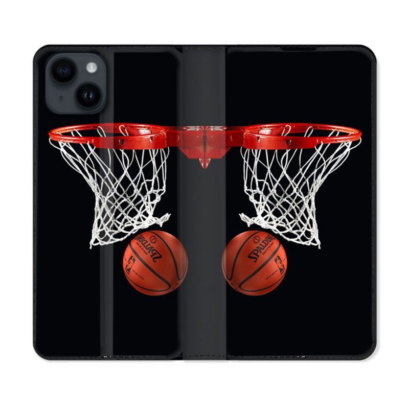 Housse Cuir Portefeuille Pour Iphone 15 Plus (6,7) Sport Basket Panier