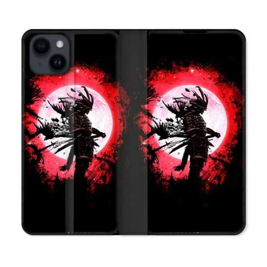Housse Cuir Portefeuille Pour Iphone 15 Plus (6,7) Voyage Japon Samourai