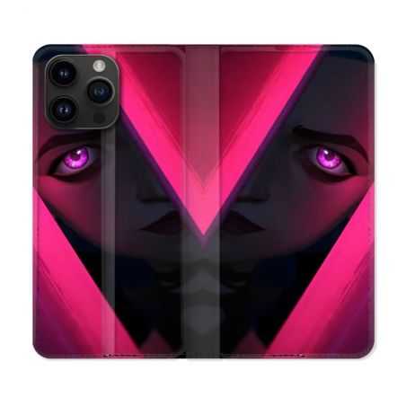 Housse Cuir Portefeuille Pour Iphone 15 Pro (6,1) Arcane Jynx Rose