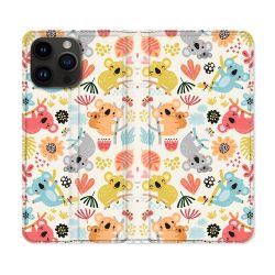 Housse Cuir Portefeuille Pour Iphone 15 Pro Plus (6,7) Animal Koala Pattern