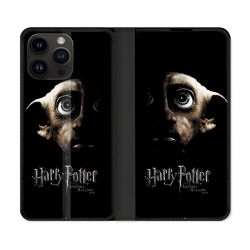 Housse Cuir Portefeuille Pour Iphone 15 Pro Plus (6,7) Harry Potter Hollows Dobby